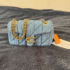 Coach Tabby 20 Denim Quilted Shoulder Bag
